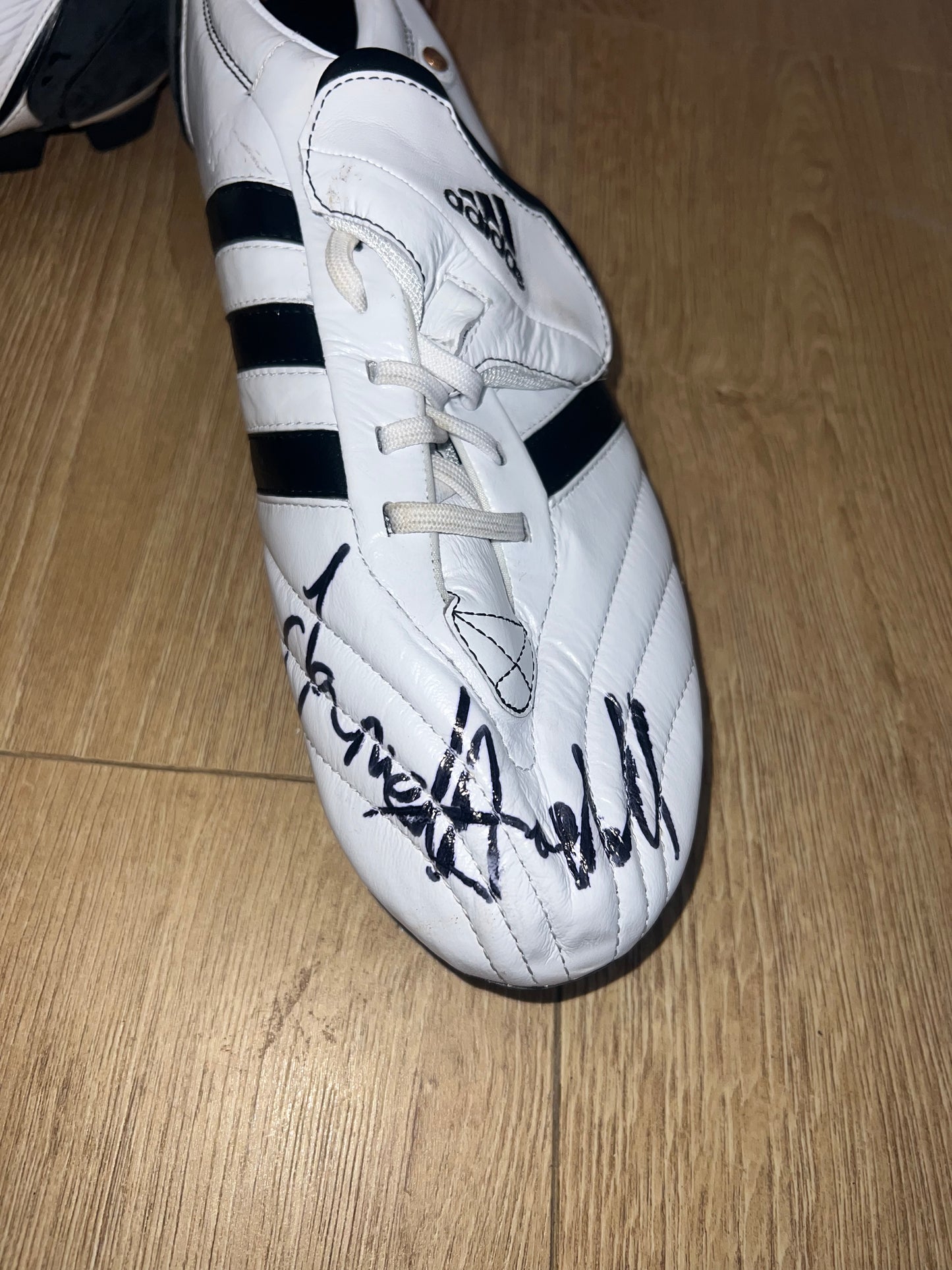 Signed White Adidas Rugby Boots
