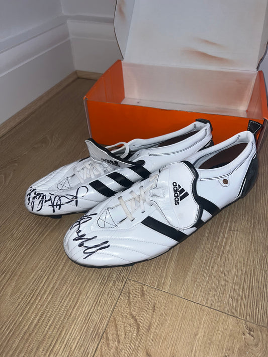 Signed White Adidas Rugby Boots