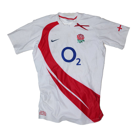 Match-Issued England Rugby Shirt – Italy vs England, 15th March 2008 (#19)