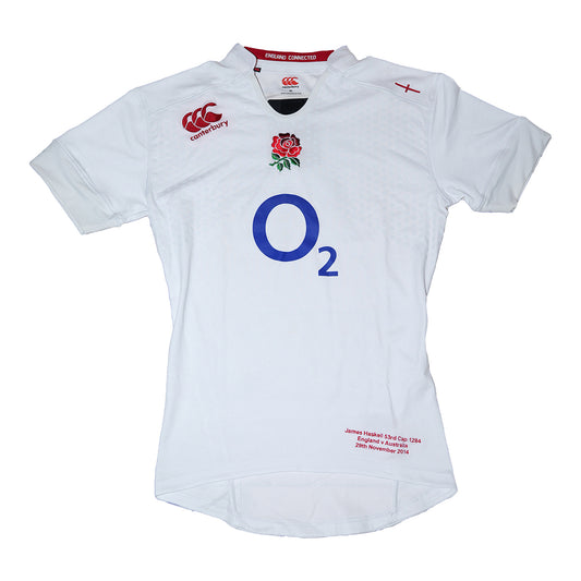 Match-Issued England Rugby Shirt – James Haskell – 63rd Cap vs Australia – 29th November 2014