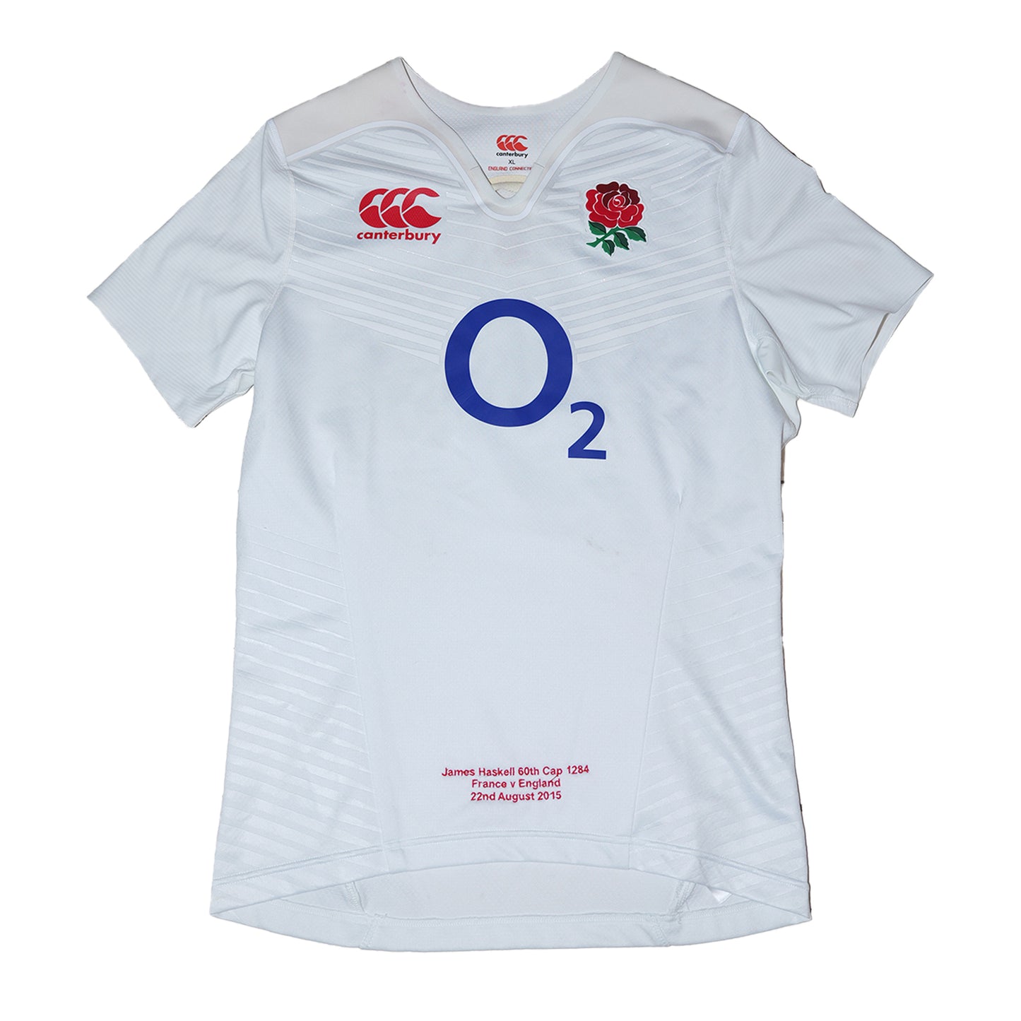 James Haskell England Rugby Shirt – 60th Cap vs France, 22 August 2015 (#6)