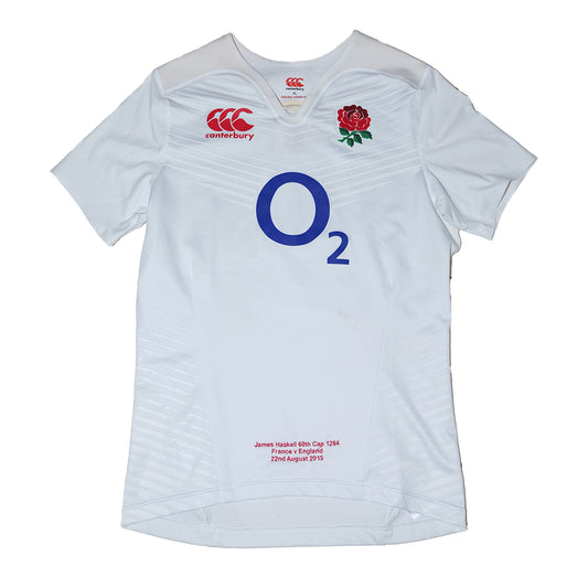 James Haskell England Rugby Shirt – 60th Cap vs France, 22 August 2015 (#6)