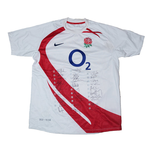 England Rugby Squad Signed Shirt – Collector’s Edition (302–11/08) with Certificate of Authenticity