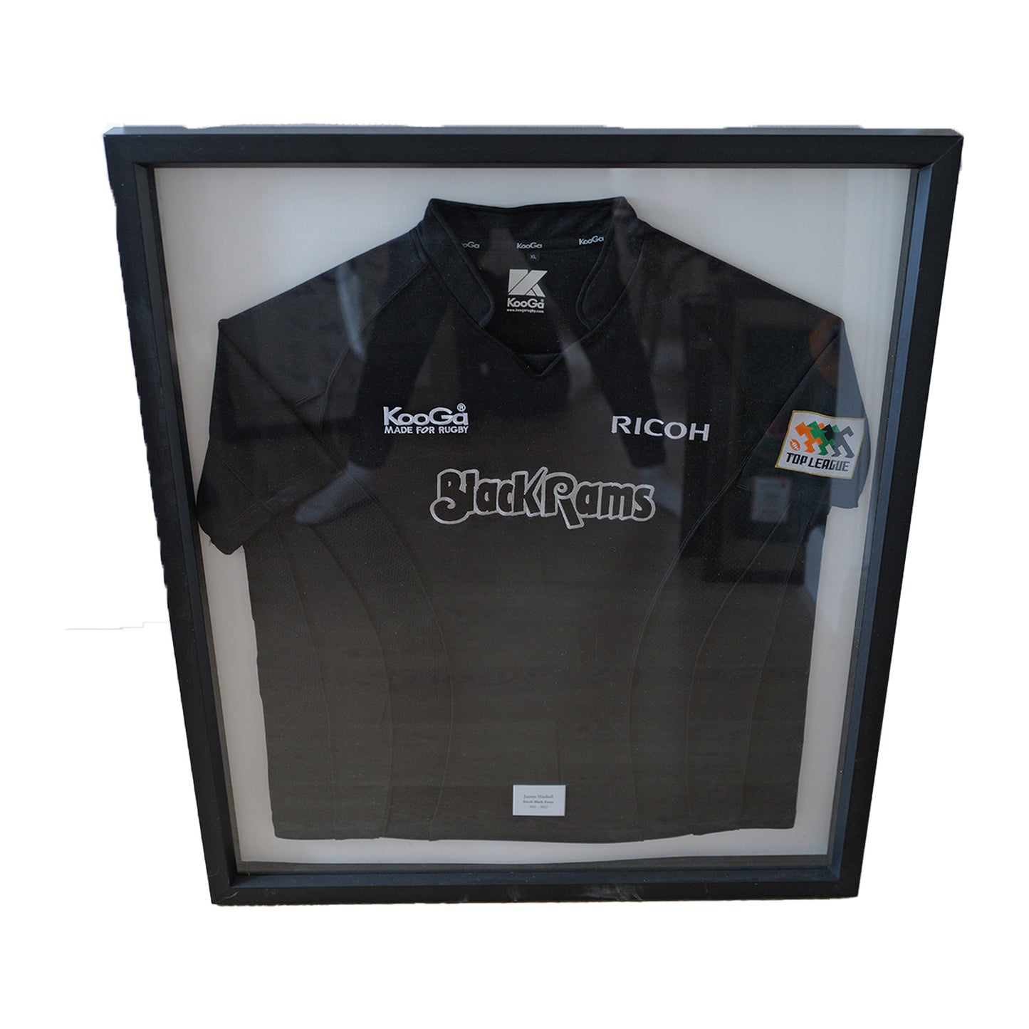 Framed Ricoh Black Rams Player-Issued Shirt – 2011/12 Japan Top League (James Haskell Provenance)