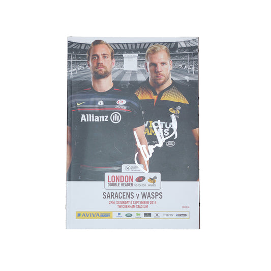 Signed Match Program Saracens Vs Wasps 06/09/14