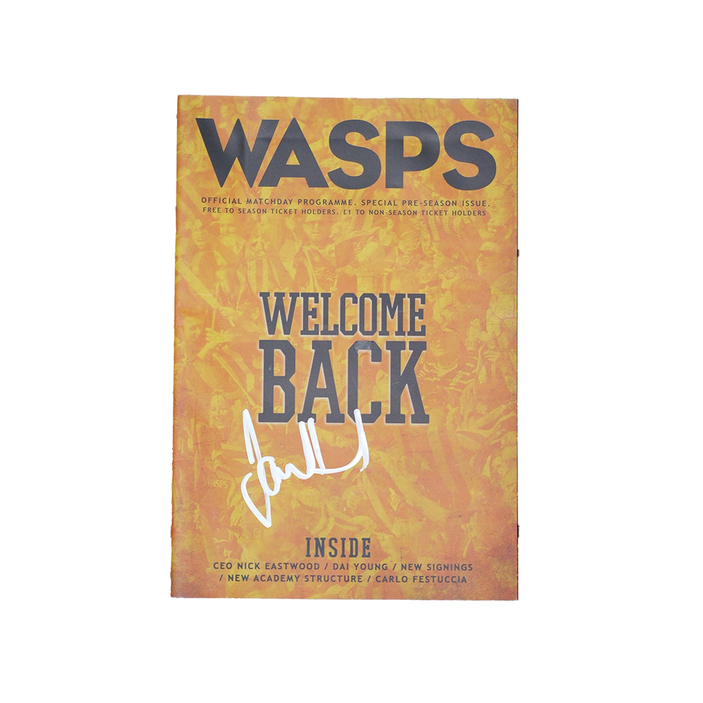 Signed Welcome Back Wasps Program