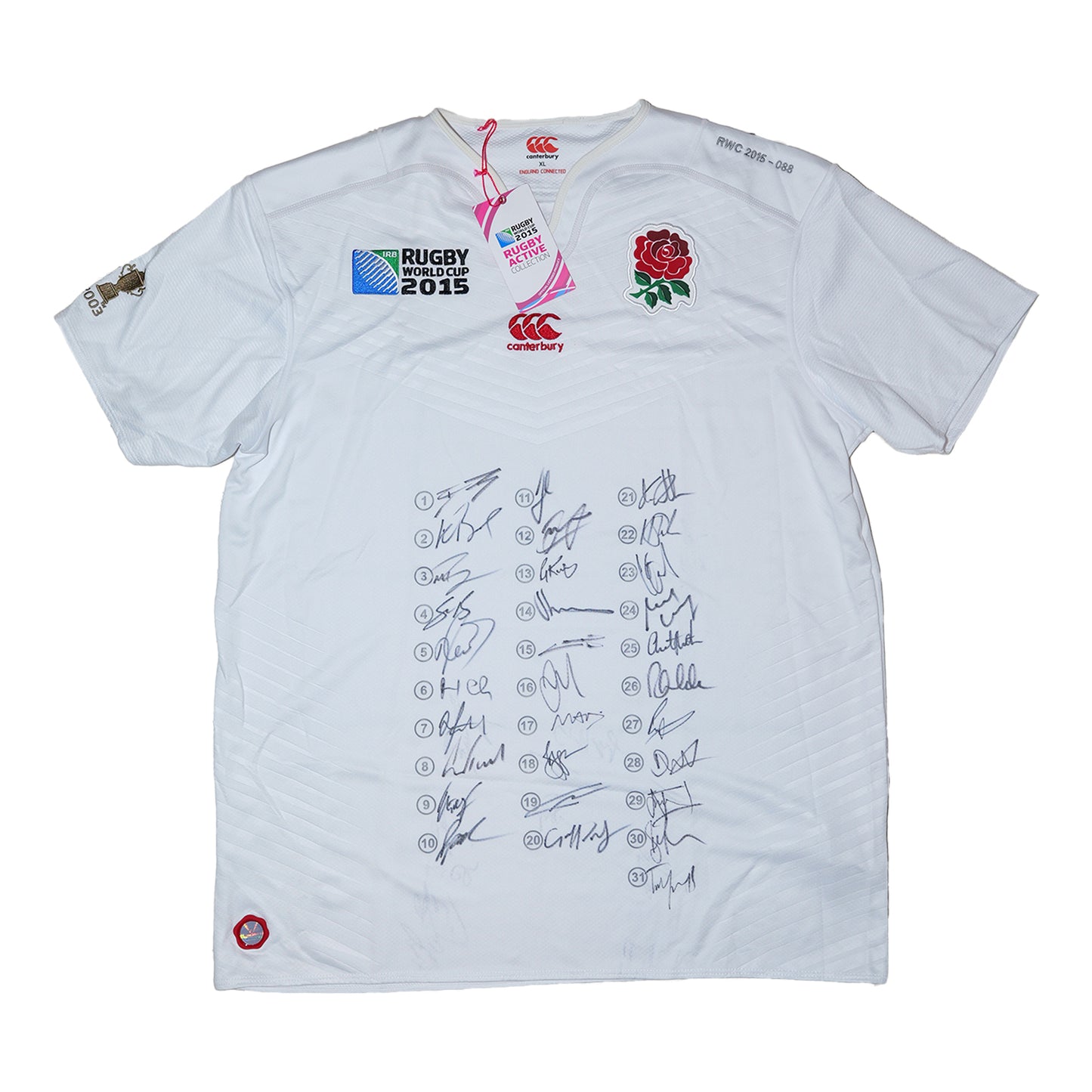England Rugby World Cup 2015 Squad-Signed Jersey – Official COA