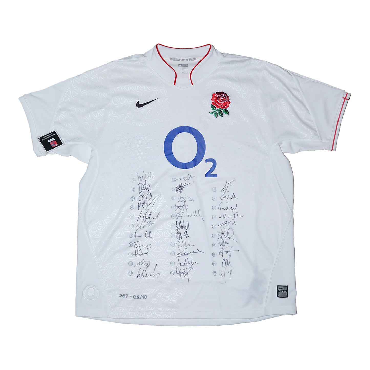 Signed England Rugby Shirt #267  February 2010 Squad Issue