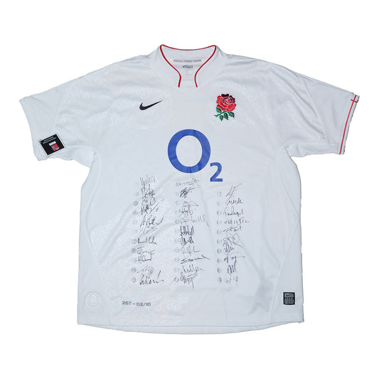 Signed England Rugby Shirt #267  February 2010 Squad Issue