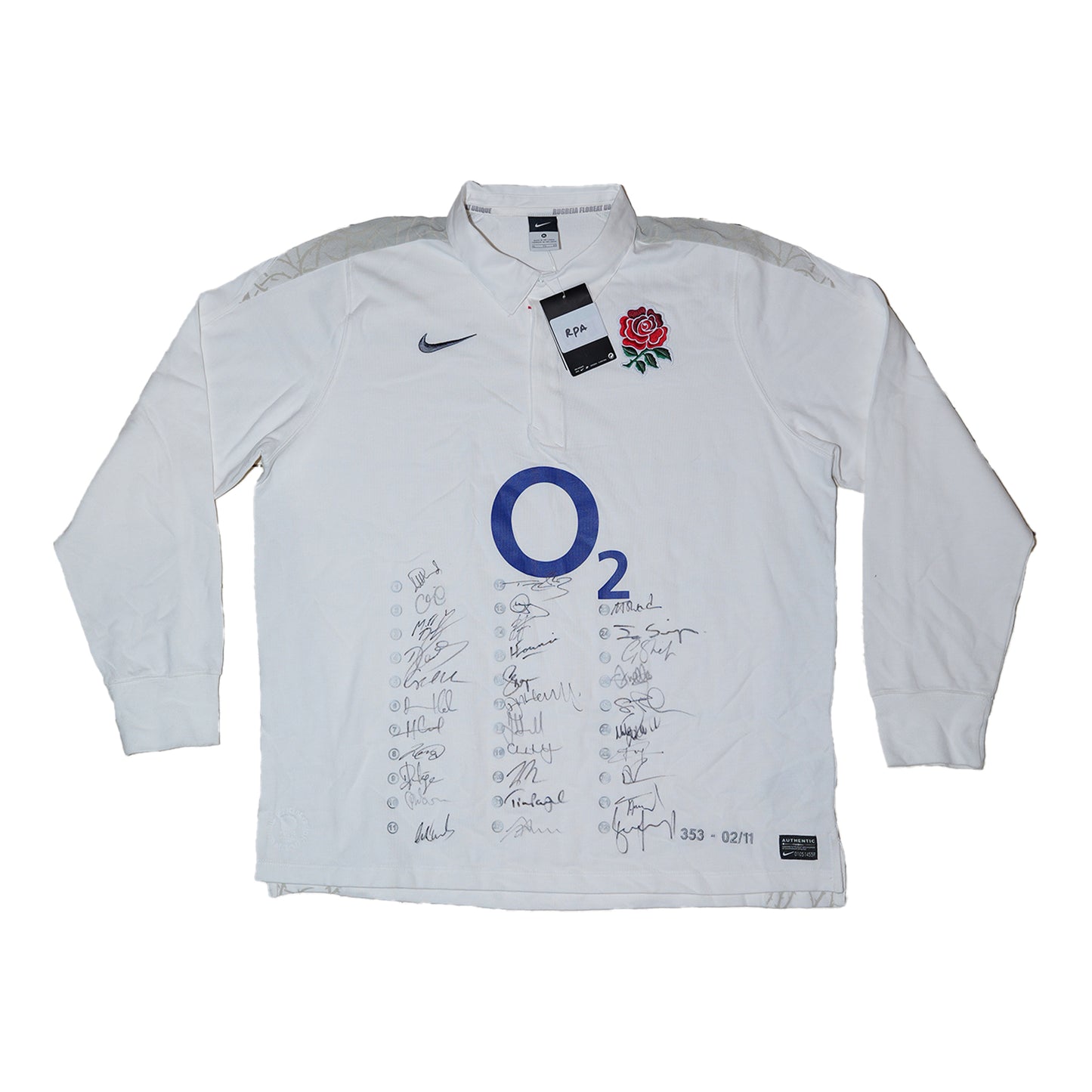 England Rugby Squad Signed Long Sleeve Shirt – RPA Limited Edition (353-02/11)