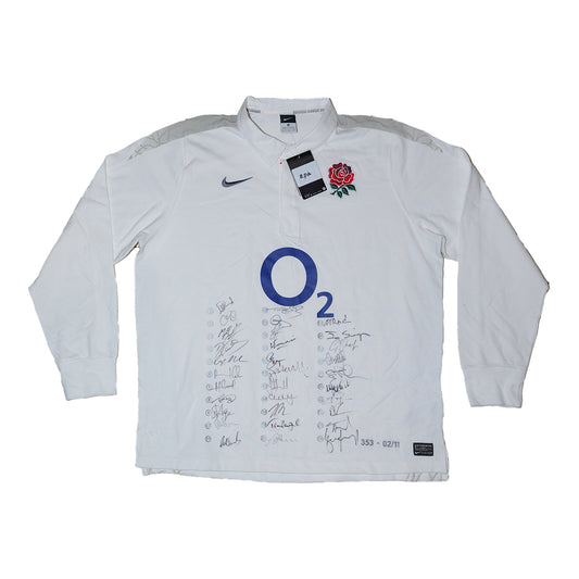 England Rugby Squad Signed Long Sleeve Shirt – RPA Limited Edition (353-02/11)