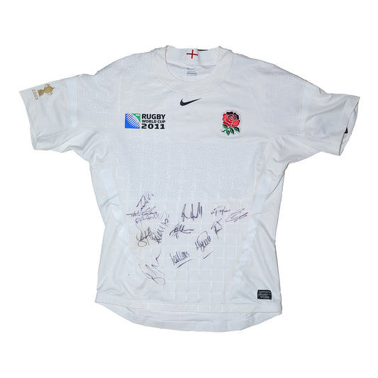 Signed England Rugby World Cup 2011 Shirt – Number 8 | Squad Signatures
