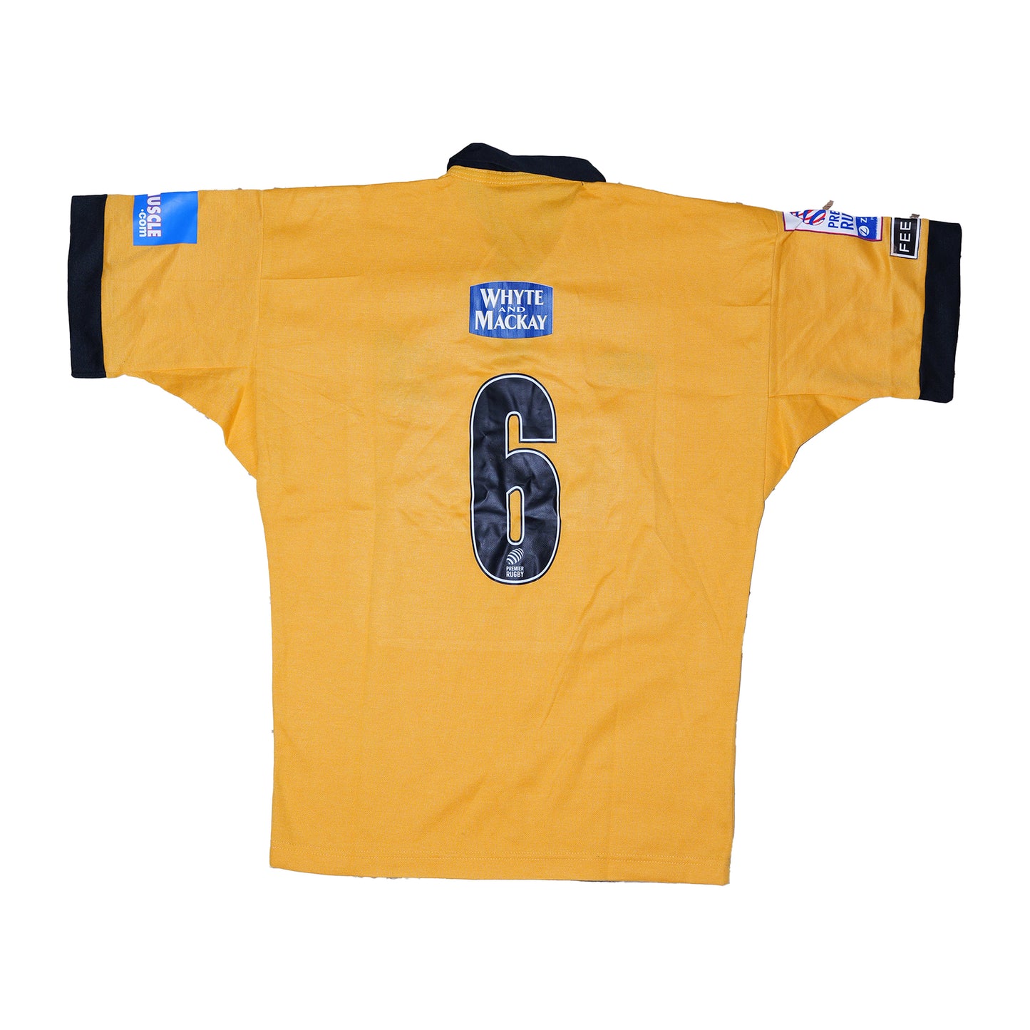 Wasps RFC Gold Match Shirt – Number 6 with Sleeve Sponsors