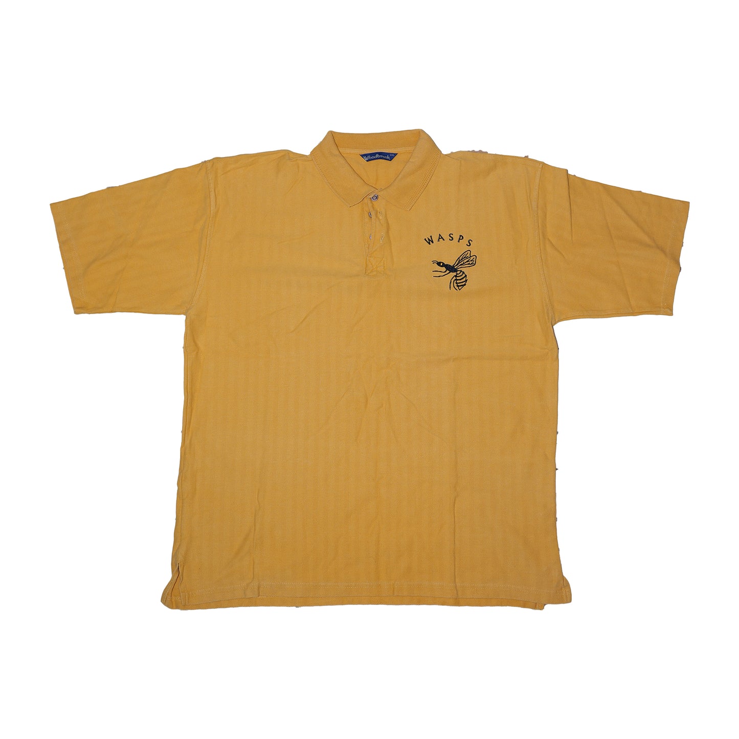 Wasps RFC Gold Polo Shirt – Vintage Minimal Crest Design